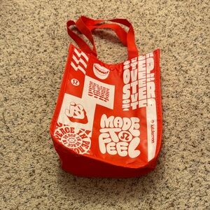 lululemon athletica Reusable Red Tote with White Graphic Print